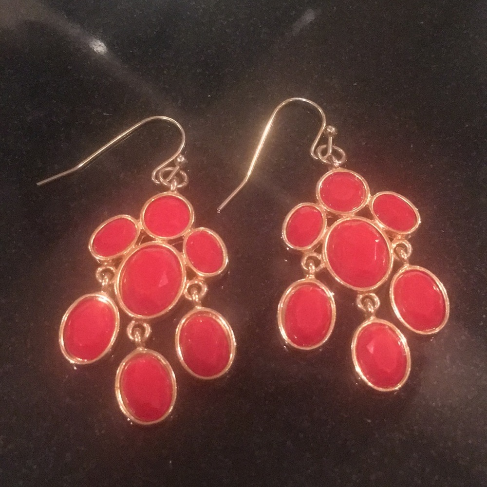 Red stone earrings